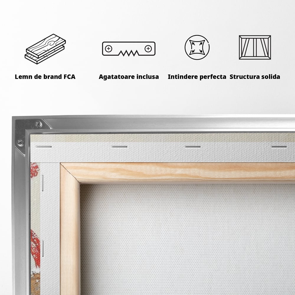 Tablou Canvas Premium LuxCanva® D1045, Moda Iernii pentru Inaripati , Vrabiute, Iarna, Prieteni, Zapada, Discutii, Living Room, Culori vibrante