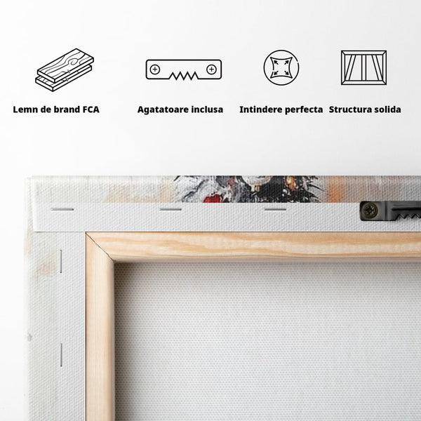 Tablou Canvas Premium LuxCanva® D1046, Brad si Cadouri sub Lumina Stelei ,  Craciun, Stea, Brad, Cadouri, Festiv, Living Room, Culori vibrante