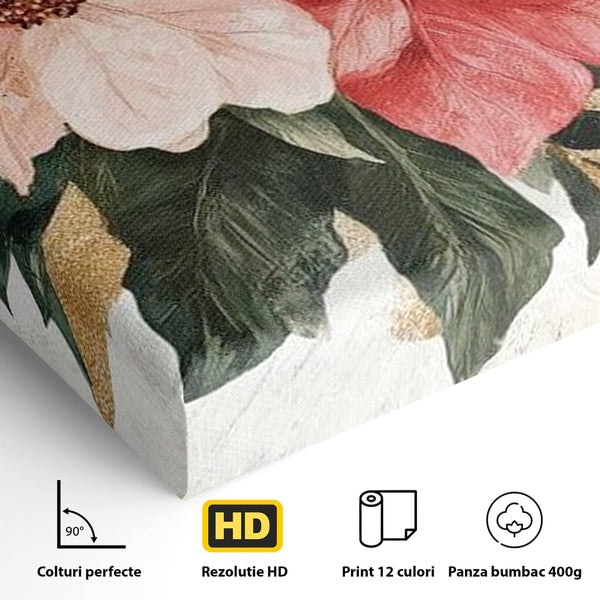 Tablou Canvas Premium LuxCanva® D1053, Aranjament Floral de Sarbatori , Flori, Aranjament, Decor, Craciun, Buchet, Living, Culori vibrante