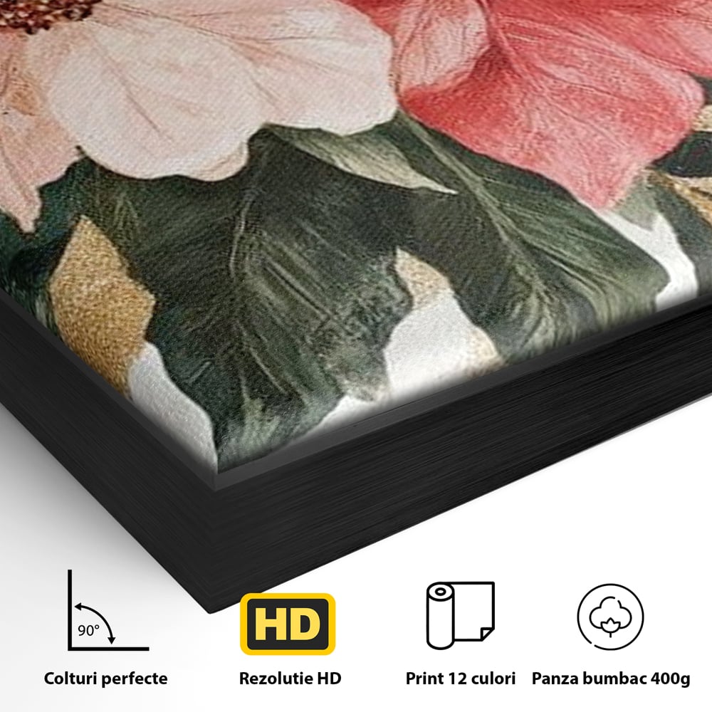 Tablou Canvas Premium LuxCanva® D1053, Aranjament Floral de Sarbatori , Flori, Aranjament, Decor, Craciun, Buchet, Living, Culori vibrante