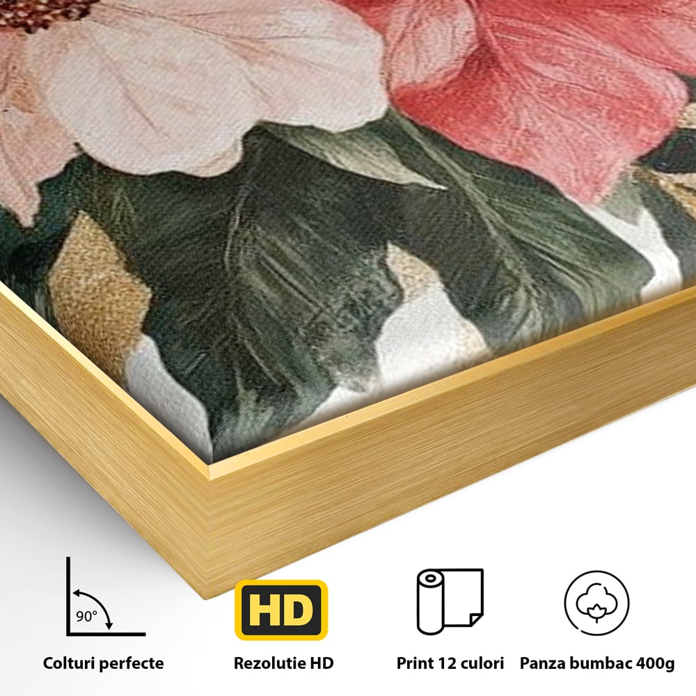 Tablou Canvas Premium LuxCanva® D1053, Aranjament Floral de Sarbatori , Flori, Aranjament, Decor, Craciun, Buchet, Living, Culori vibrante