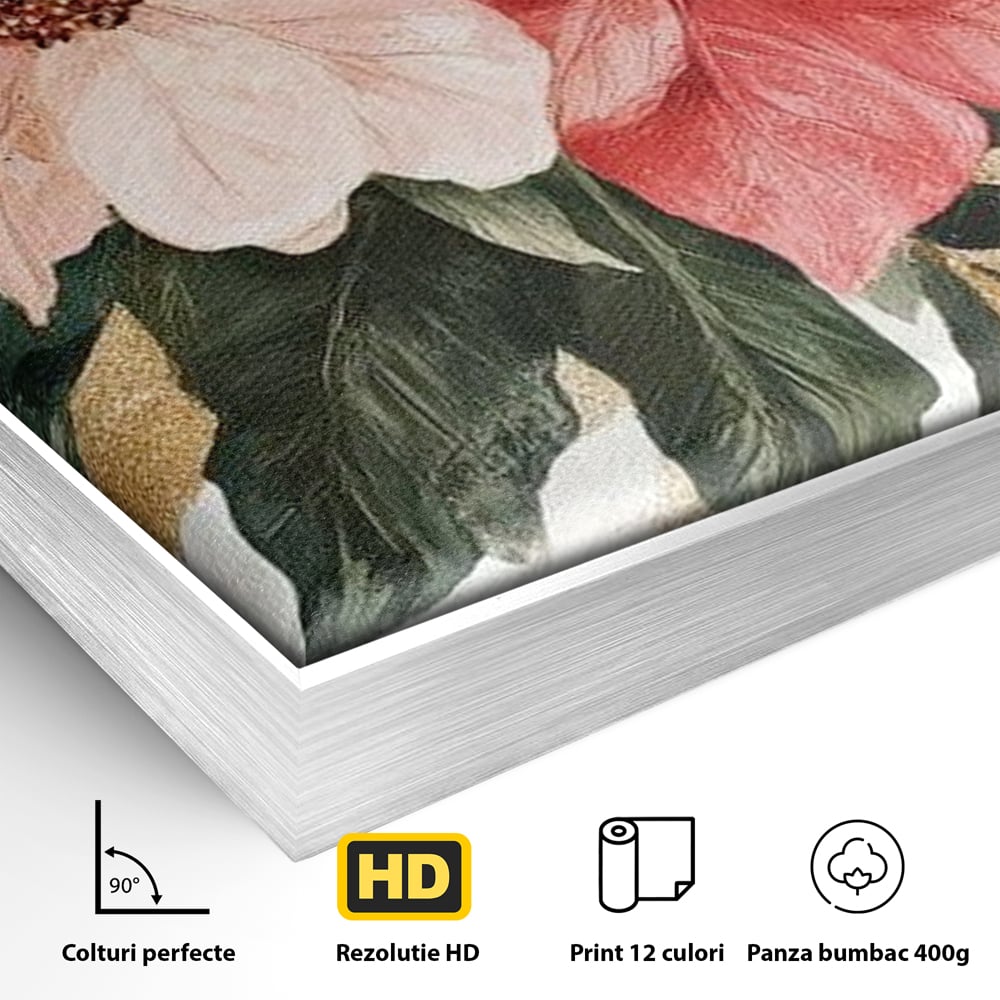 Tablou Canvas Premium LuxCanva® D1053, Aranjament Floral de Sarbatori , Flori, Aranjament, Decor, Craciun, Buchet, Living, Culori vibrante