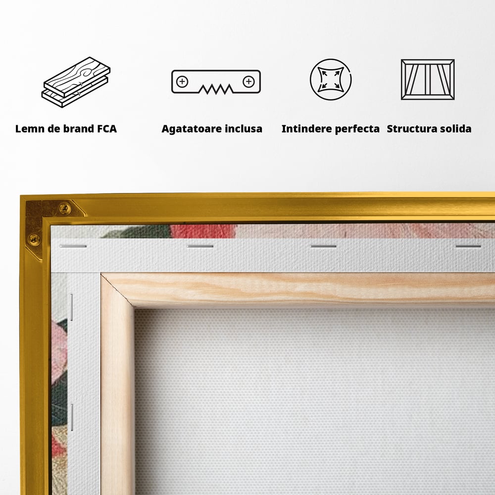 Tablou Canvas Premium LuxCanva® D1053, Aranjament Floral de Sarbatori , Flori, Aranjament, Decor, Craciun, Buchet, Living, Culori vibrante