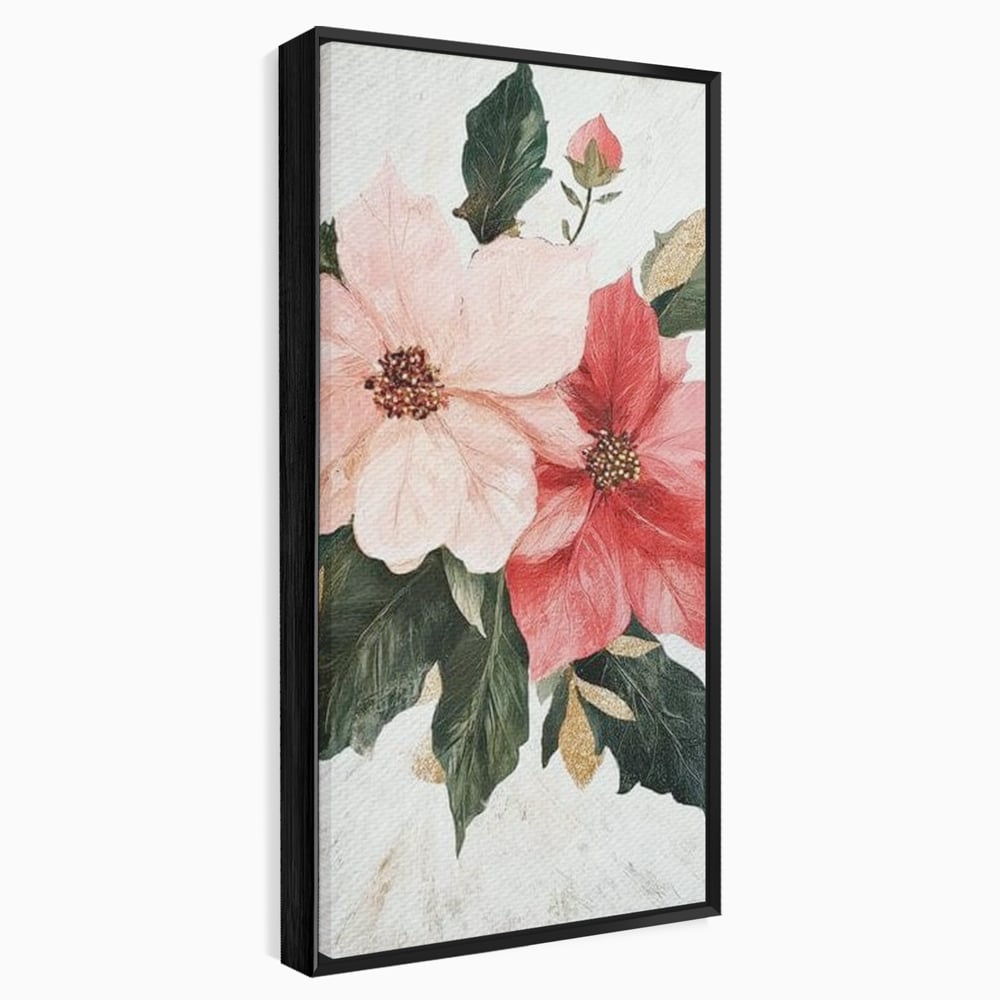 Tablou Canvas Premium LuxCanva® D1053, Aranjament Floral de Sarbatori , Flori, Aranjament, Decor, Craciun, Buchet, Living, Culori vibrante