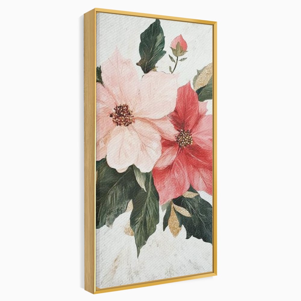Tablou Canvas Premium LuxCanva® D1053, Aranjament Floral de Sarbatori , Flori, Aranjament, Decor, Craciun, Buchet, Living, Culori vibrante