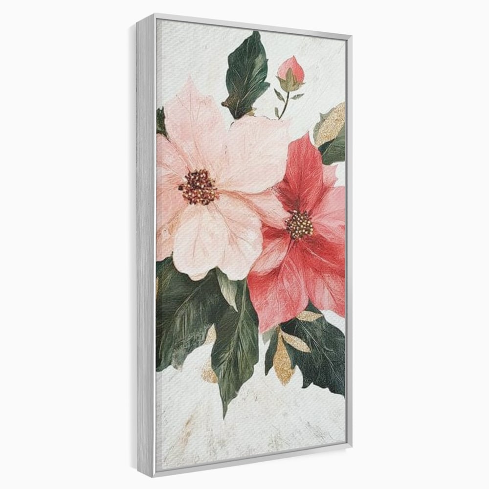 Tablou Canvas Premium LuxCanva® D1053, Aranjament Floral de Sarbatori , Flori, Aranjament, Decor, Craciun, Buchet, Living, Culori vibrante