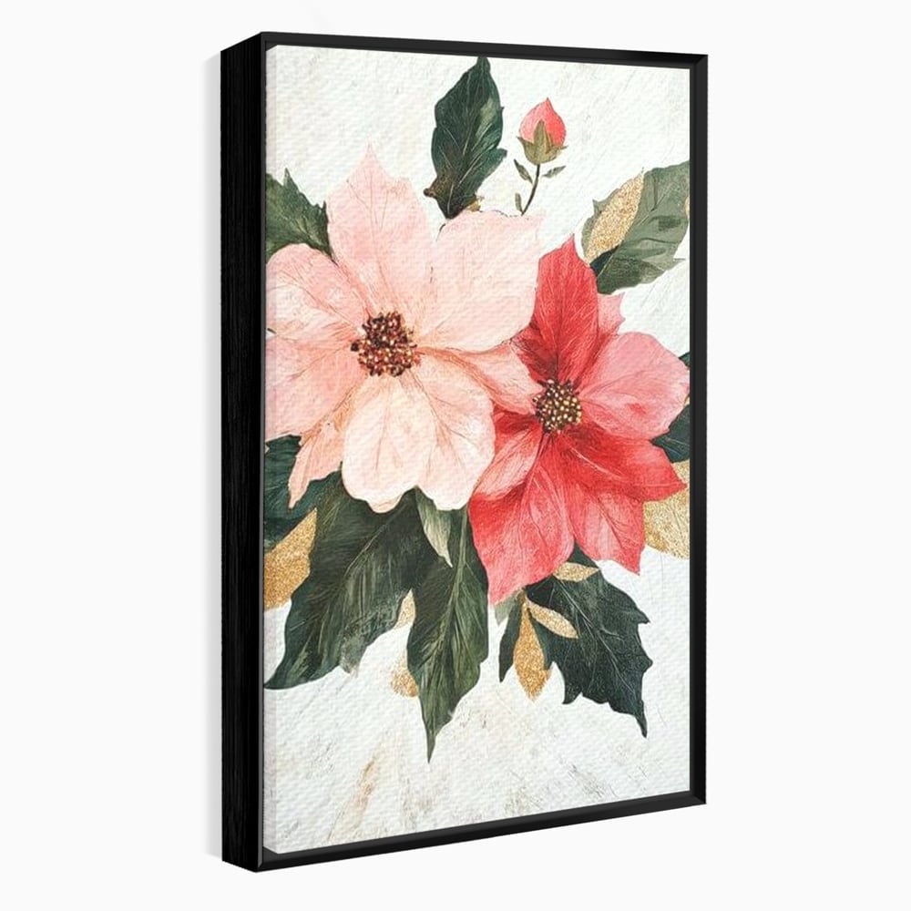 Tablou Canvas Premium LuxCanva® D1053, Aranjament Floral de Sarbatori , Flori, Aranjament, Decor, Craciun, Buchet, Living, Culori vibrante