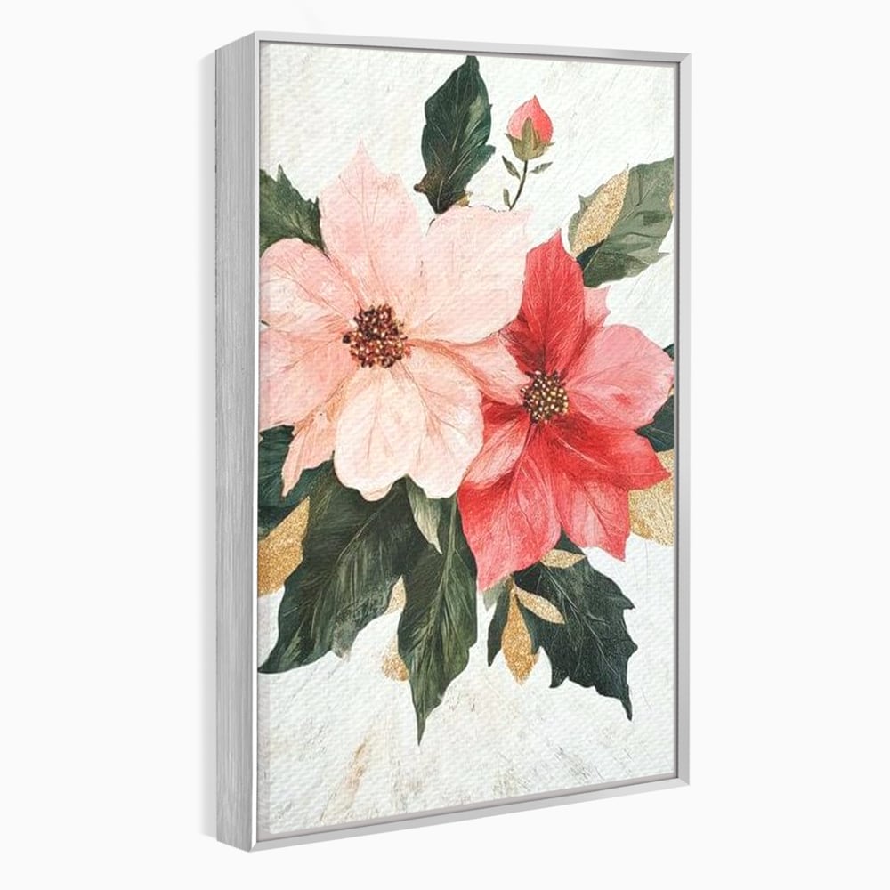 Tablou Canvas Premium LuxCanva® D1053, Aranjament Floral de Sarbatori , Flori, Aranjament, Decor, Craciun, Buchet, Living, Culori vibrante