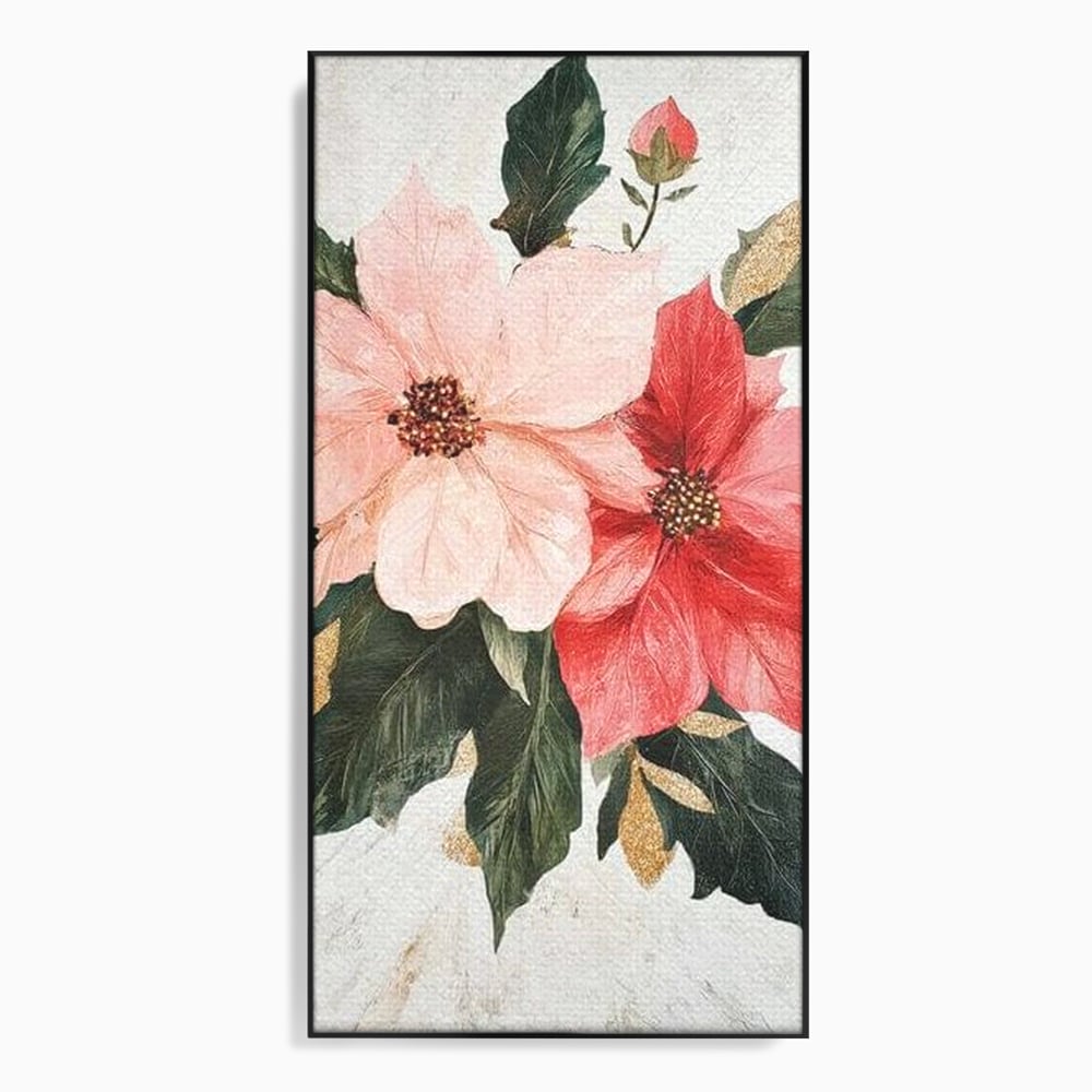 Tablou Canvas Premium LuxCanva® D1053, Aranjament Floral de Sarbatori , Flori, Aranjament, Decor, Craciun, Buchet, Living, Culori vibrante