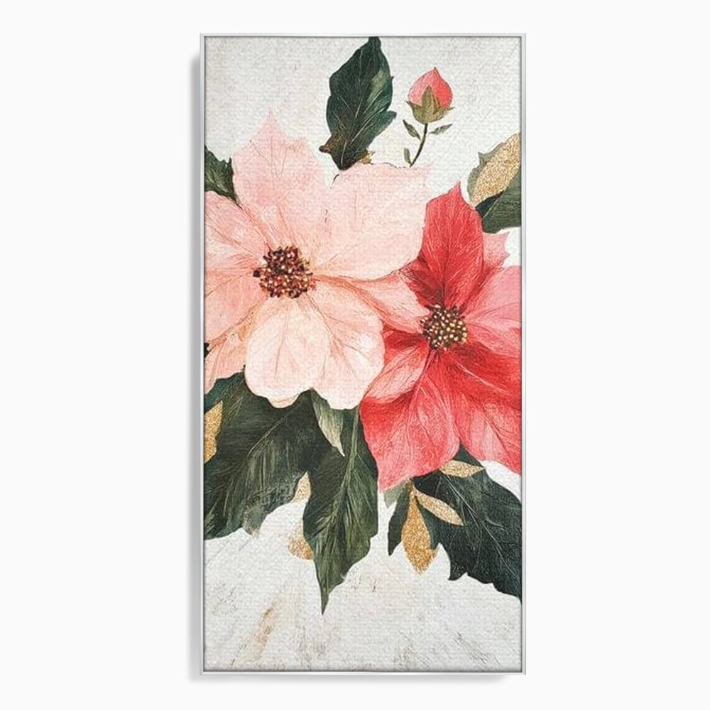 Tablou Canvas Premium LuxCanva® D1053, Aranjament Floral de Sarbatori , Flori, Aranjament, Decor, Craciun, Buchet, Living, Culori vibrante