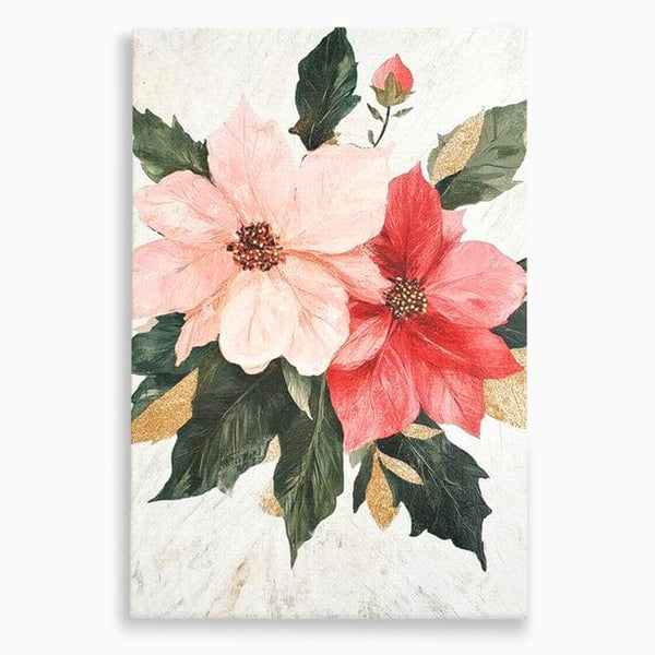 Tablou Canvas Premium LuxCanva® D1053, Aranjament Floral de Sarbatori , Flori, Aranjament, Decor, Craciun, Buchet, Living, Culori vibrante