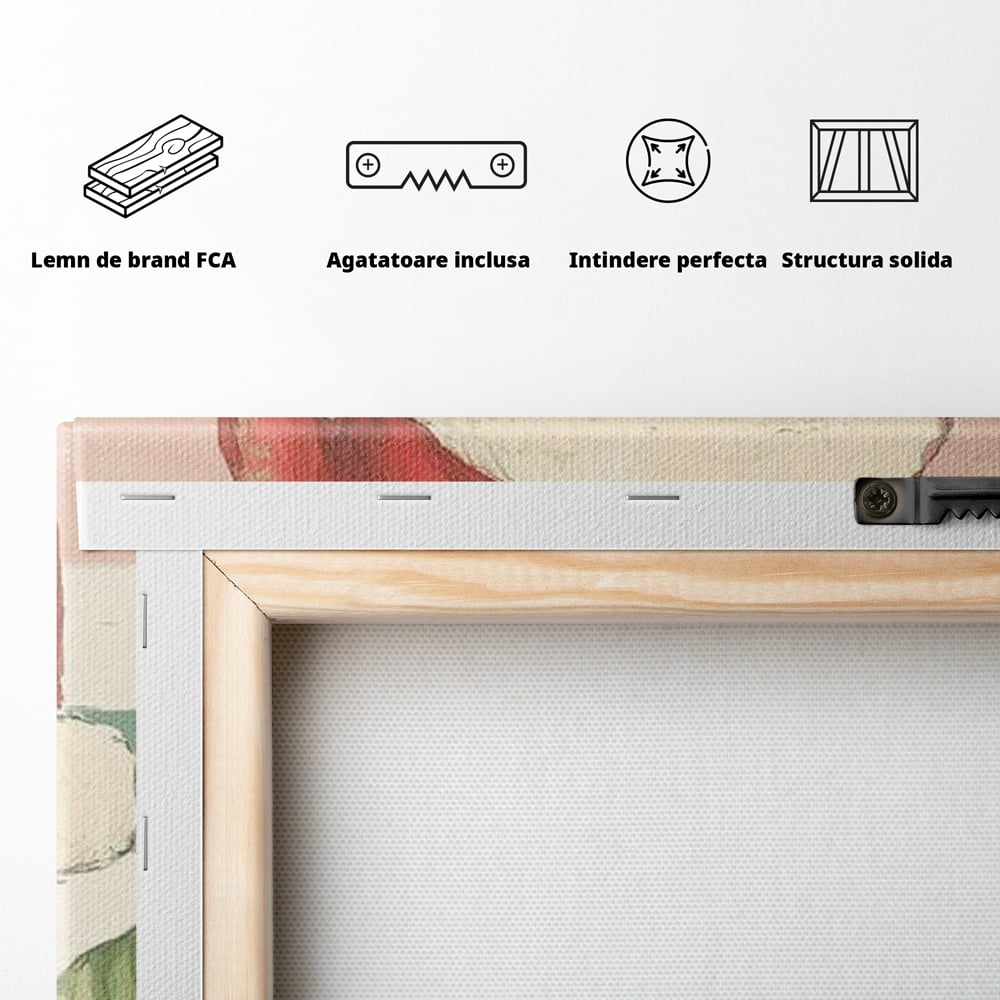 Tablou Canvas Premium LuxCanva® D1054, Mos Craciun, Simbolul Bucuriei ,  Costumatie, Sac, Magie, Zambet, Caciula, Living Room, Culori vibrante