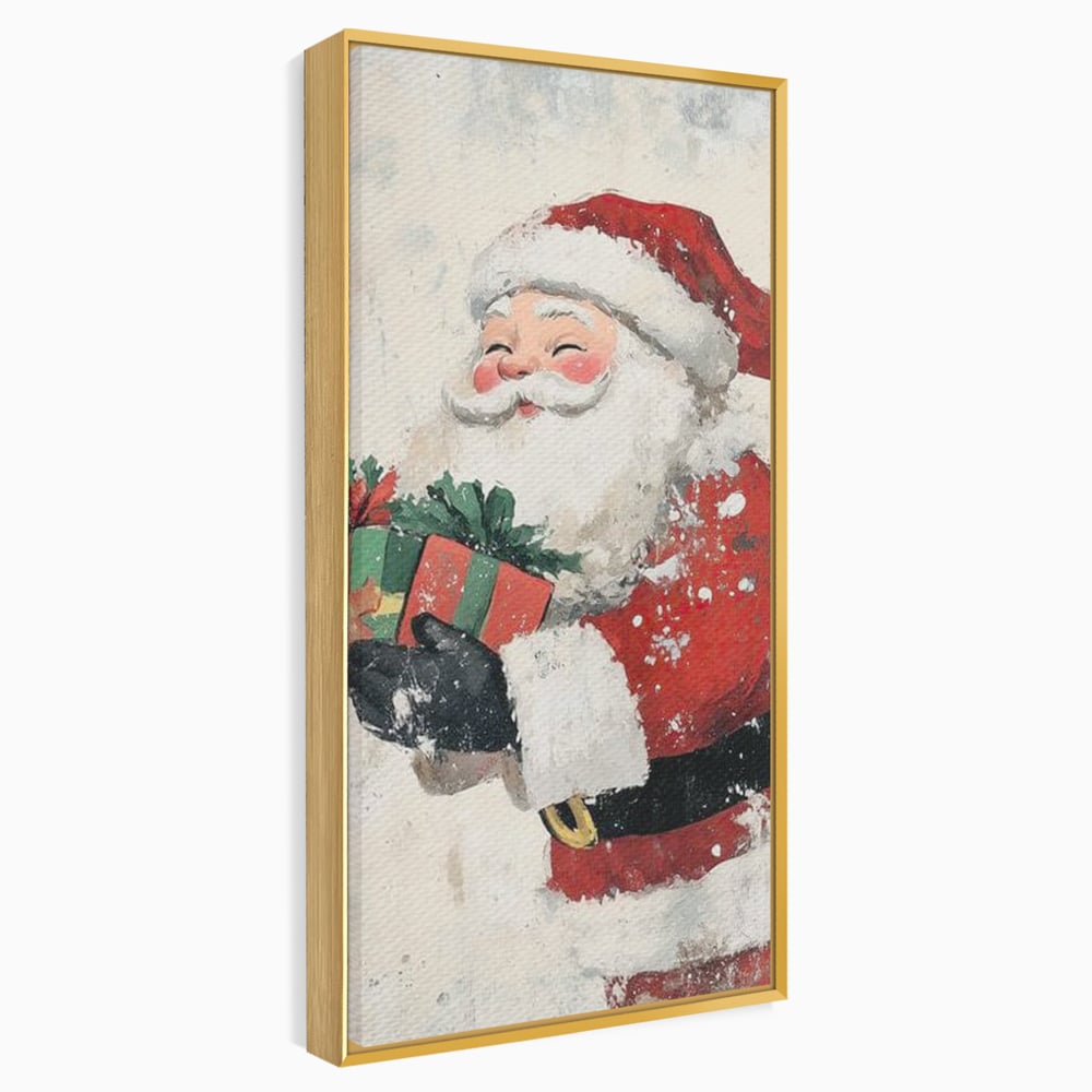Tablou Canvas Premium LuxCanva® D1055, Mos Craciun si Darurile Copiilor , Costum, Ambalaje, Funde, Curea, Caciula, Living Room, Culori vibrante