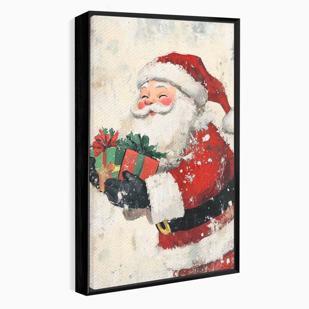 Tablou Canvas Premium LuxCanva® D1055, Mos Craciun si Darurile Copiilor , Costum, Ambalaje, Funde, Curea, Caciula, Living Room, Culori vibrante
