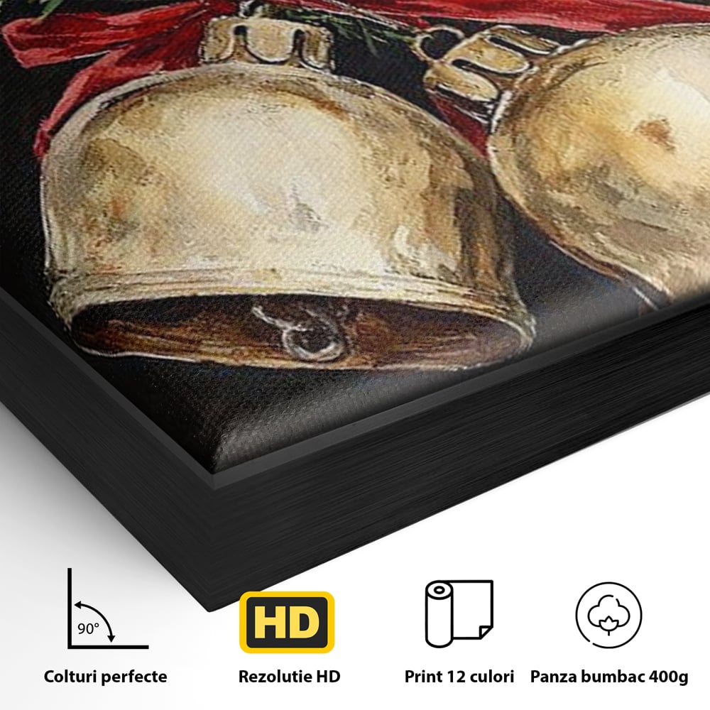 Tablou Canvas Premium LuxCanva® D1057, Vestitorii Clopotei , Clopotei, Brad, Craciun, Decoratiune, Sunet, Clinchet, Living Room, Culori vibrante