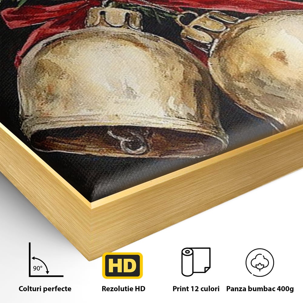 Tablou Canvas Premium LuxCanva® D1057, Vestitorii Clopotei , Clopotei, Brad, Craciun, Decoratiune, Sunet, Clinchet, Living Room, Culori vibrante