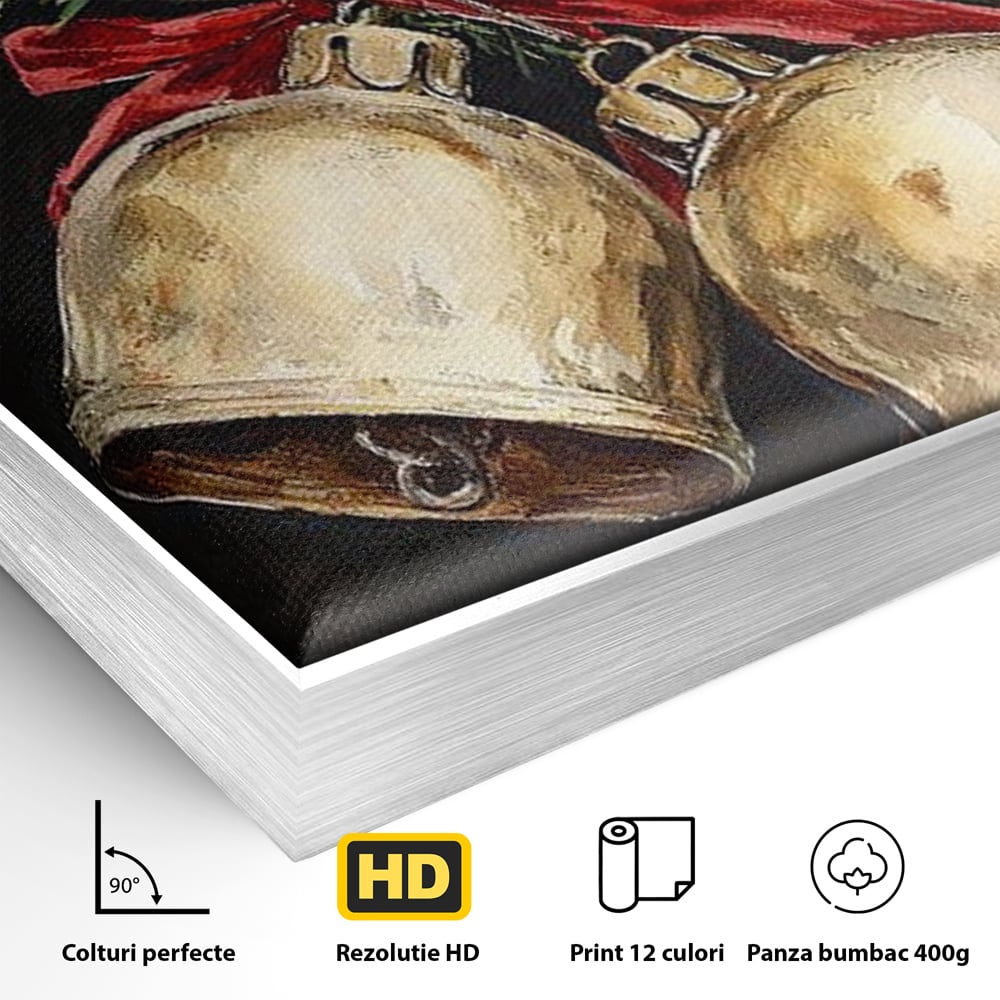 Tablou Canvas Premium LuxCanva® D1057, Vestitorii Clopotei , Clopotei, Brad, Craciun, Decoratiune, Sunet, Clinchet, Living Room, Culori vibrante