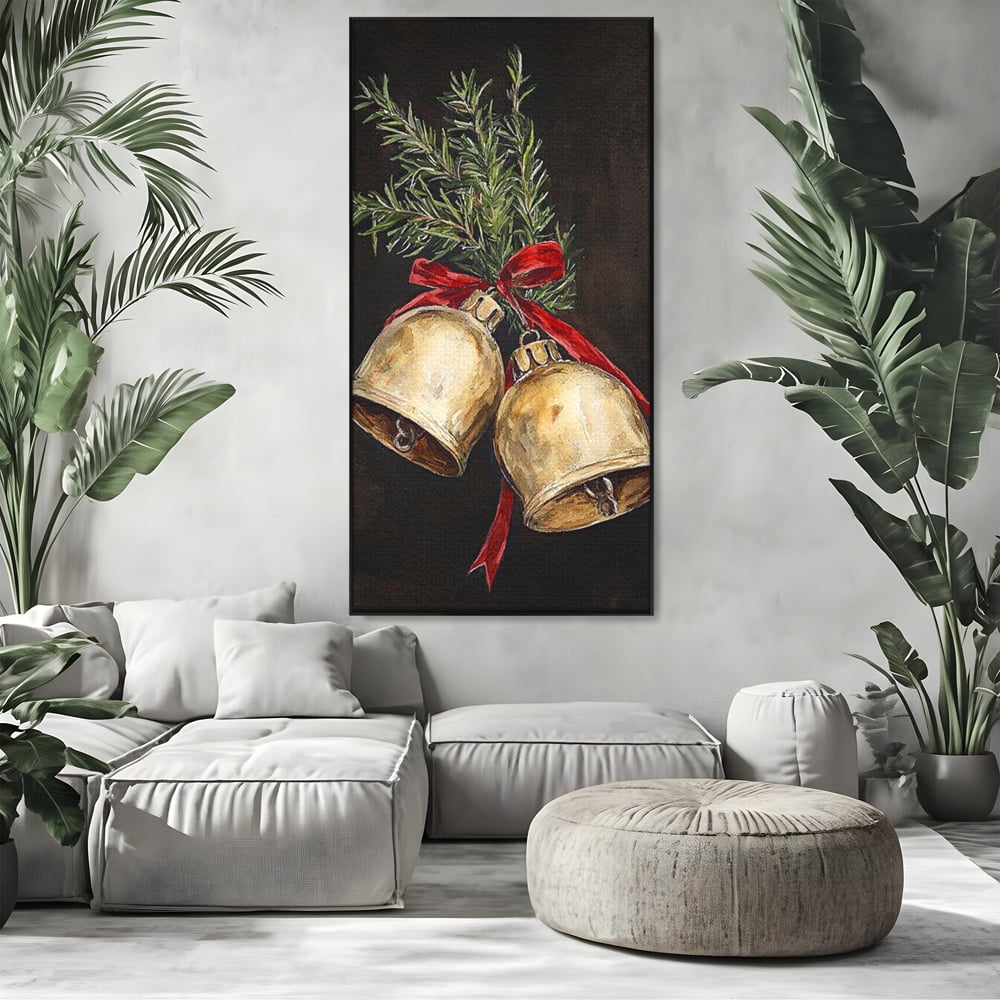 Tablou Canvas Premium LuxCanva® D1057, Vestitorii Clopotei , Clopotei, Brad, Craciun, Decoratiune, Sunet, Clinchet, Living Room, Culori vibrante