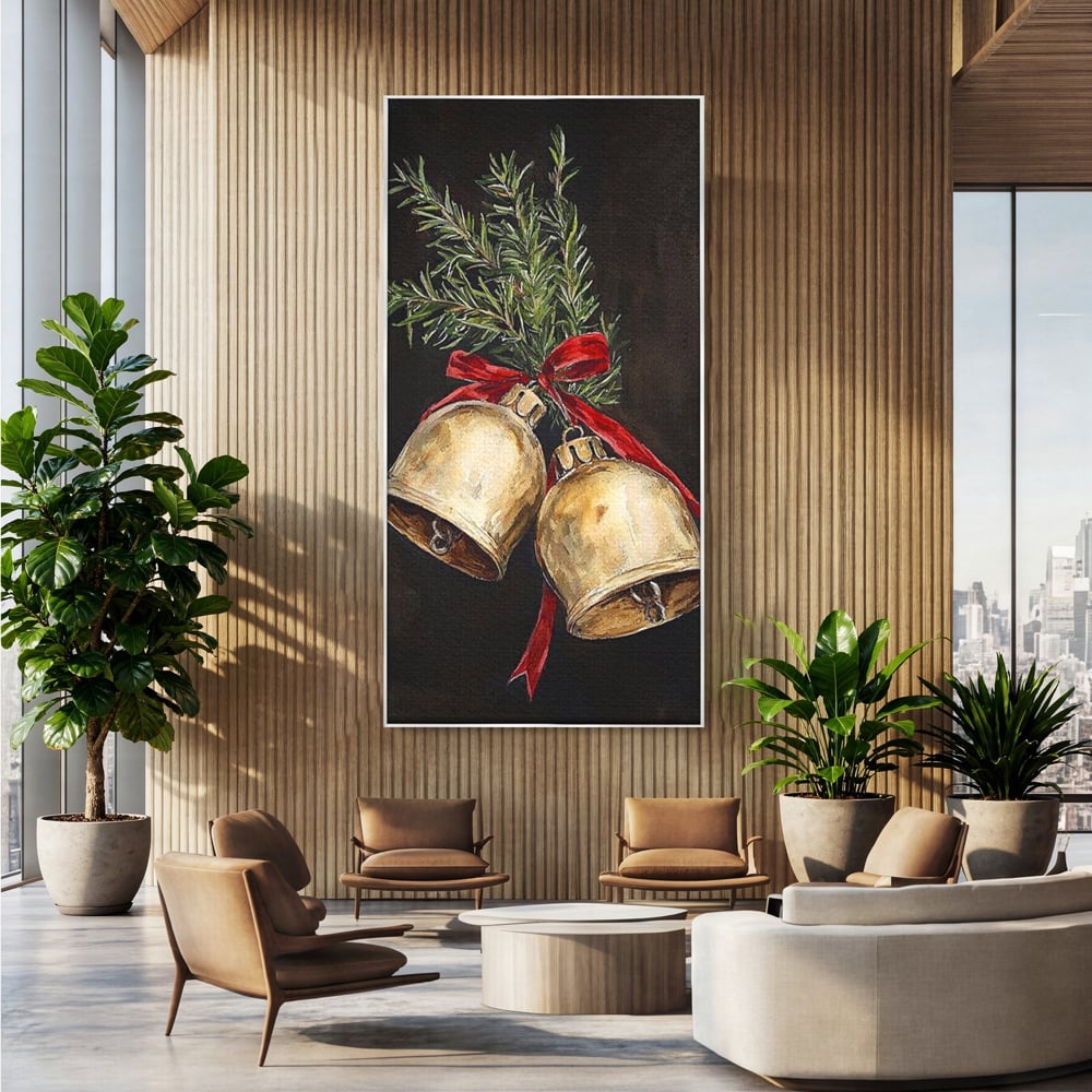 Tablou Canvas Premium LuxCanva® D1057, Vestitorii Clopotei , Clopotei, Brad, Craciun, Decoratiune, Sunet, Clinchet, Living Room, Culori vibrante