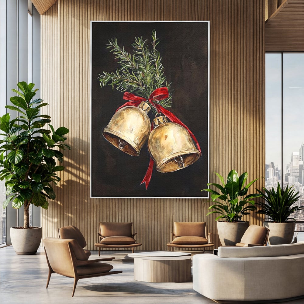 Tablou Canvas Premium LuxCanva® D1057, Vestitorii Clopotei , Clopotei, Brad, Craciun, Decoratiune, Sunet, Clinchet, Living Room, Culori vibrante