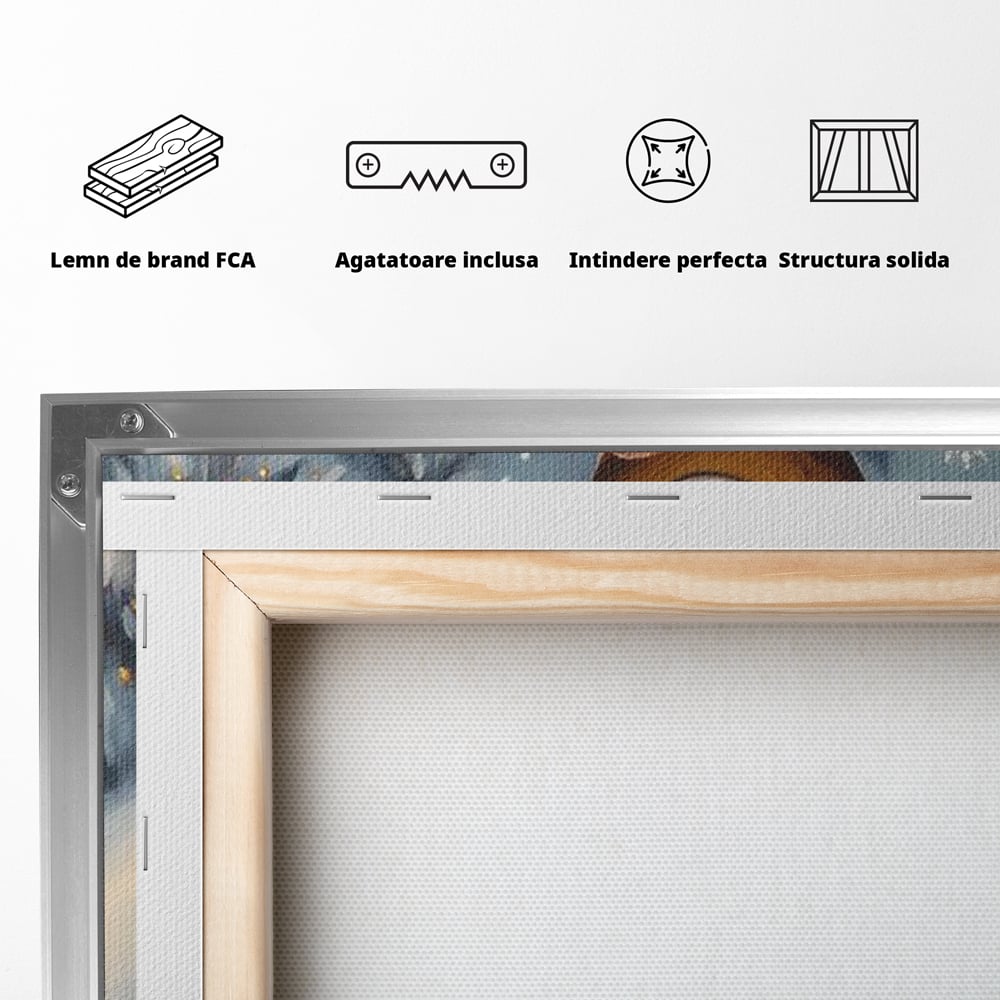 Tablou Canvas Premium, LuxCanva® D1063, Turtita pe Sanie, Omulet, Turta, Dulce, Zapada, Poveste, Lopata, Veselie, Copilarie, Fantezie, Zambet, Basm, Personaj, Iarna, Camera Copil, Living, Dormitor