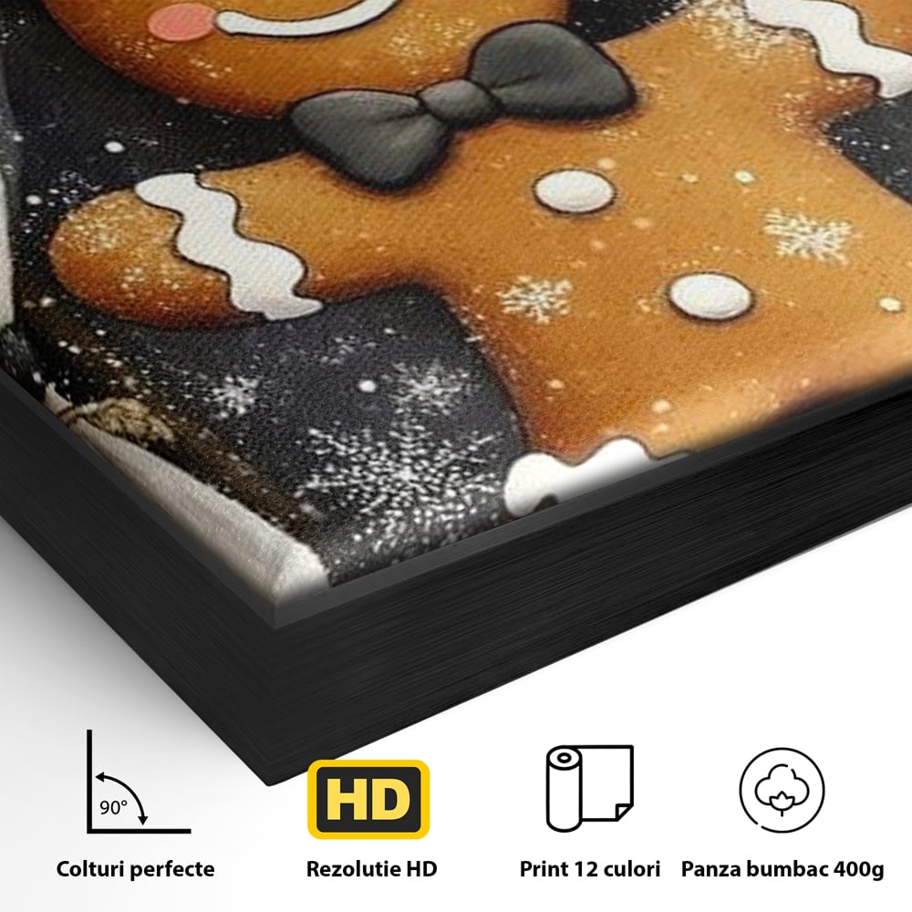 Tablou Canvas Premium, LuxCanva® D1064, Fereastra Magica, Salut, Oaspete, Dulce, Zambet, Geam, Iarna, Omulet, Turta, Dulce, Basm, Surpriza, Bucurie, Noapte, Basm, Camera Copil, Living, Dormitor