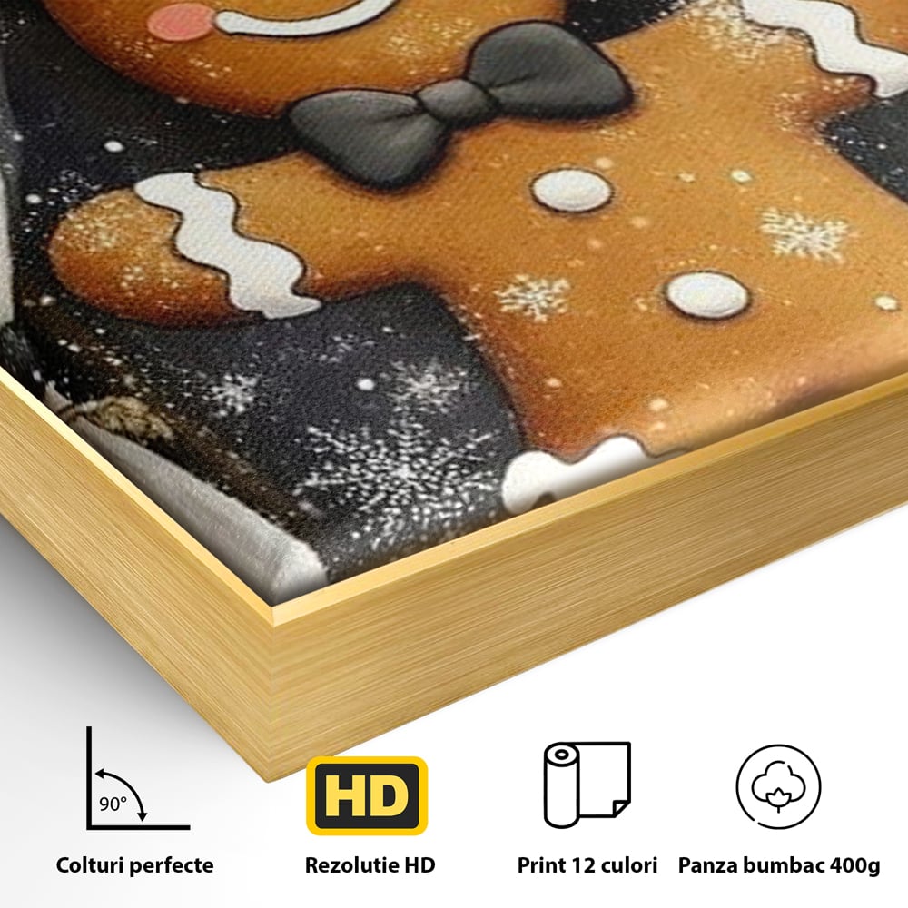 Tablou Canvas Premium, LuxCanva® D1064, Fereastra Magica, Salut, Oaspete, Dulce, Zambet, Geam, Iarna, Omulet, Turta, Dulce, Basm, Surpriza, Bucurie, Noapte, Basm, Camera Copil, Living, Dormitor