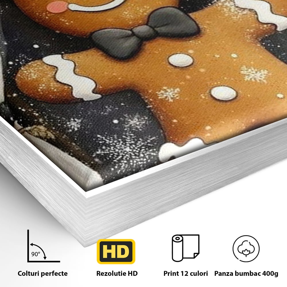 Tablou Canvas Premium, LuxCanva® D1064, Fereastra Magica, Salut, Oaspete, Dulce, Zambet, Geam, Iarna, Omulet, Turta, Dulce, Basm, Surpriza, Bucurie, Noapte, Basm, Camera Copil, Living, Dormitor