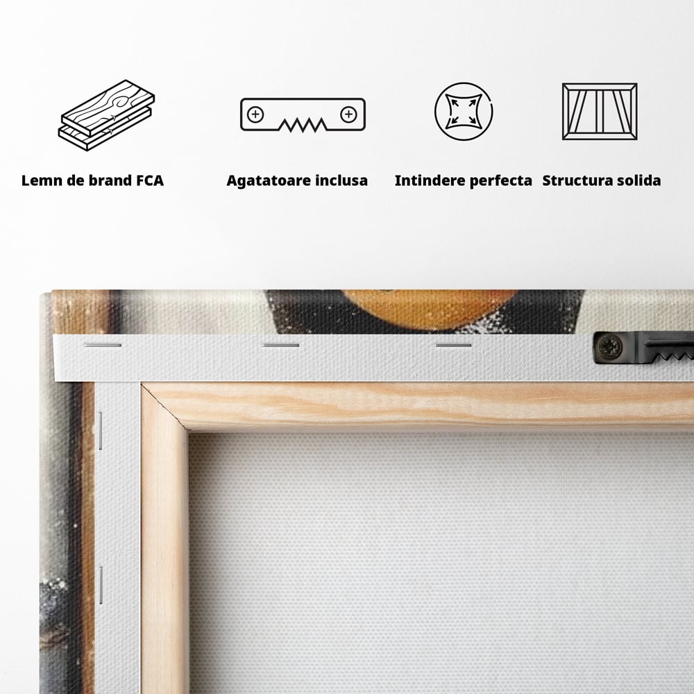 Tablou Canvas Premium, LuxCanva® D1064, Fereastra Magica, Salut, Oaspete, Dulce, Zambet, Geam, Iarna, Omulet, Turta, Dulce, Basm, Surpriza, Bucurie, Noapte, Basm, Camera Copil, Living, Dormitor