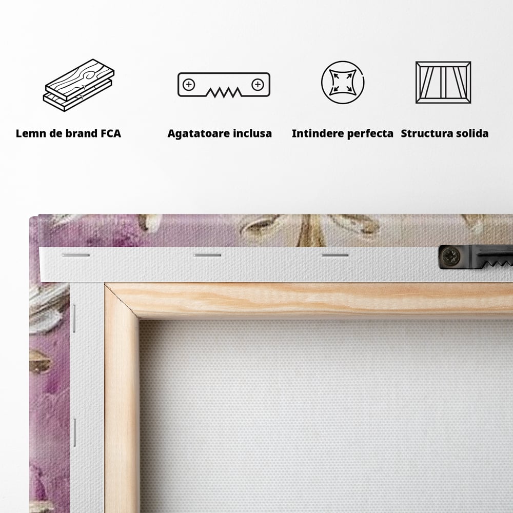 Leinwandbilder Premium, LuxCanva® D1065, Wintersymbol, Flocke, Schnee, Golden, Weihnachten, Festlich, Eleganz, Glitzer, Luxus, Flieder, Schön, Eis, Himmel, Dekoration, Symbol, Kinderzimmer, Wohnzimmer, Schlafzimmer