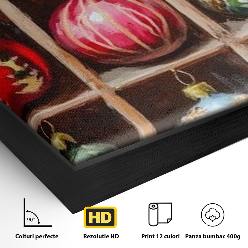 Tablou Canvas Premium, LuxCanva® D1069, Magia Ornamentelor, Colectie, Globuri, Podoabe, Craciun, Festiv, Bijuterii, Spirit, Decoratiuni, Brad
