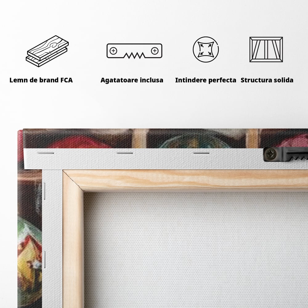 Tablou Canvas Premium, LuxCanva® D1069, Magia Ornamentelor, Colectie, Globuri, Podoabe, Craciun, Festiv, Bijuterii, Spirit, Decoratiuni, Brad