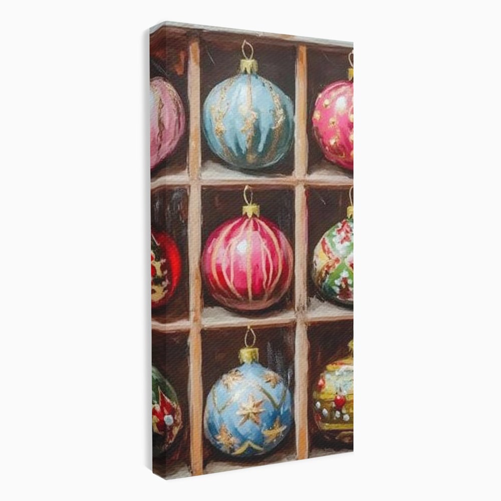 Tablou Canvas Premium, LuxCanva® D1069, Magia Ornamentelor, Colectie, Globuri, Podoabe, Craciun, Festiv, Bijuterii, Spirit, Decoratiuni, Brad
