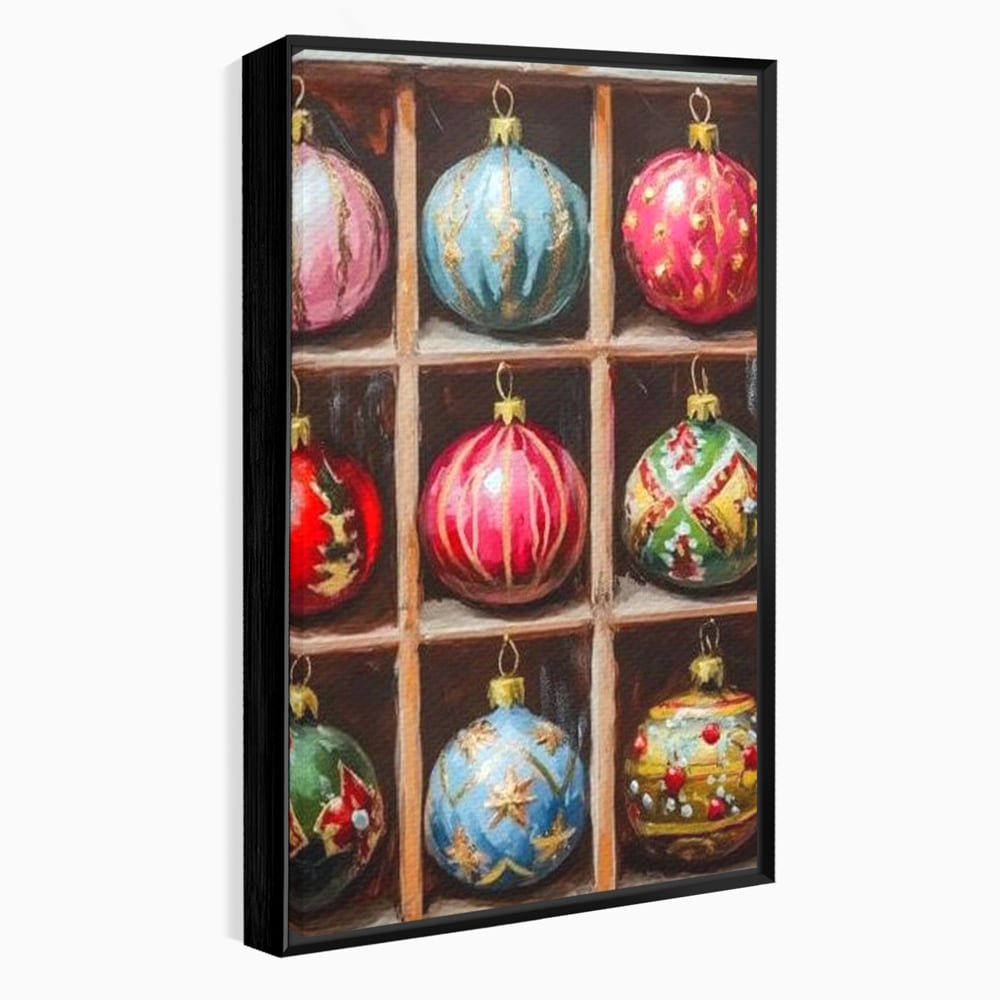 Tablou Canvas Premium, LuxCanva® D1069, Magia Ornamentelor, Colectie, Globuri, Podoabe, Craciun, Festiv, Bijuterii, Spirit, Decoratiuni, Brad