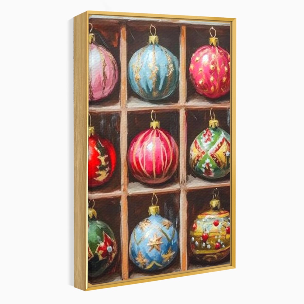 Tablou Canvas Premium, LuxCanva® D1069, Magia Ornamentelor, Colectie, Globuri, Podoabe, Craciun, Festiv, Bijuterii, Spirit, Decoratiuni, Brad