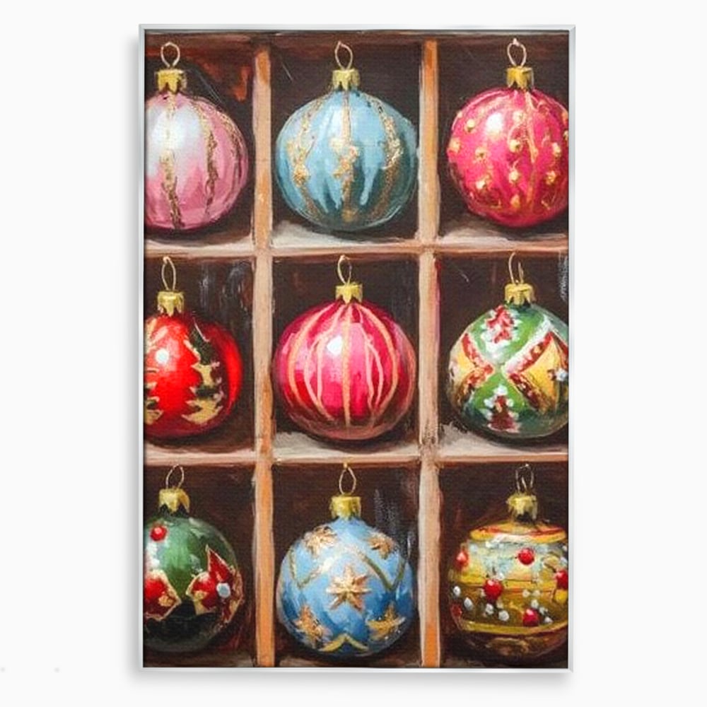 Tablou Canvas Premium, LuxCanva® D1069, Magia Ornamentelor, Colectie, Globuri, Podoabe, Craciun, Festiv, Bijuterii, Spirit, Decoratiuni, Brad