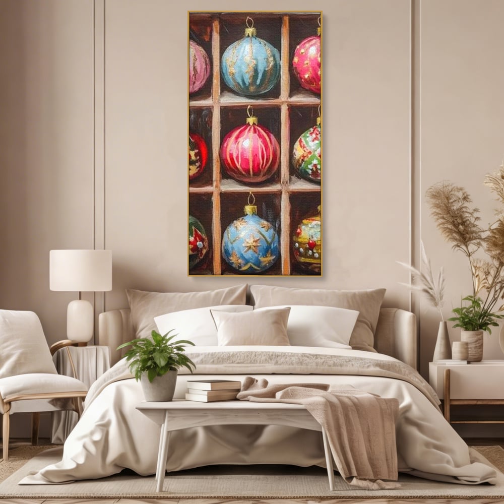 Tablou Canvas Premium, LuxCanva® D1069, Magia Ornamentelor, Colectie, Globuri, Podoabe, Craciun, Festiv, Bijuterii, Spirit, Decoratiuni, Brad