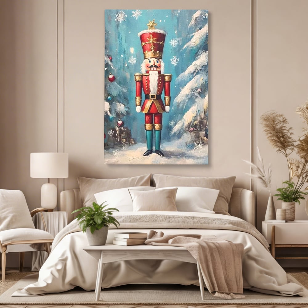 Tablou Canvas Premium, LuxCanva® D1075, Strajerul Fulgilor, Basm, Poveste, Copil, Straie, Regal, Ninsoare, Padure, Legenda, Decoratiuni, Dar, Bucurie, Traditie, Brad, Camera Copil, Living, Dormitor