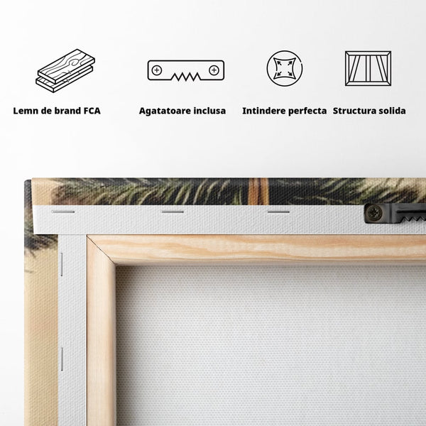 Tablou Canvas Premium, LuxCanva® D1078, Glob Regal, Stralucire, Visiniu, Frumusete, Aur, Rosu, Ramura, Verde, Brad, Podoaba, Iarna, Festiv, Panglica, Atemporal, Clasic, Camera Copil, Living, Dormitor