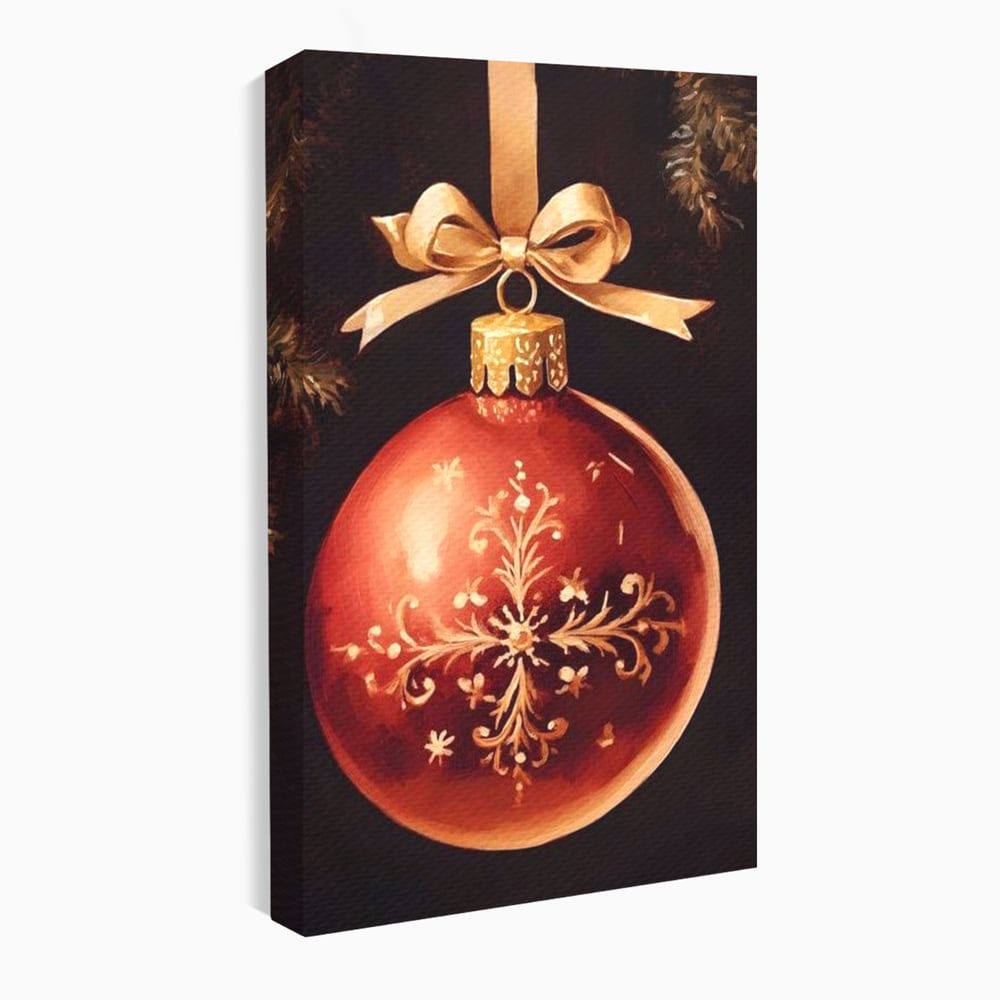 Tablou Canvas Premium, LuxCanva® D1079, Simbol Regal, Rosu, Festiv, Funda, Aurie, Traditie, Ornament, Detaliu, Lux, Povestire, Anotimp, Frig, Brad, Eleganta, Impodobit, Camera Copil, Living, Dormitor