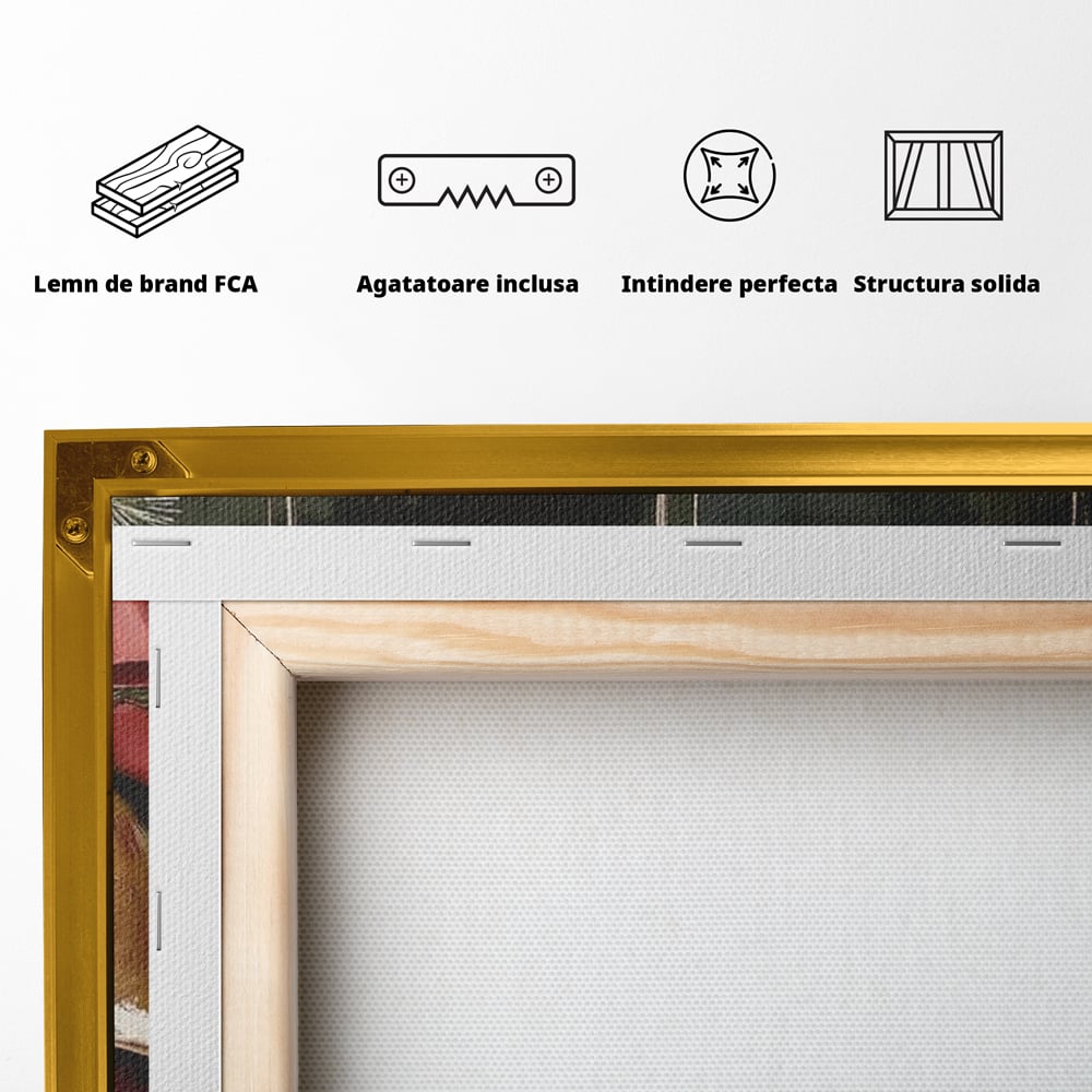 Leinwand Wandkunst Canvas Wall Art Premium, LuxCanva® D1084, Holiday Echos, Glocken, Weihnachten, Golden, Rot, Früchte, Tanne, Grün, Magie, Klang, Äste, Zweige, Tradition, Freude, Dezember, fröhlich, Kinderzimmer, Wohnzimmer, Schlafzimmer