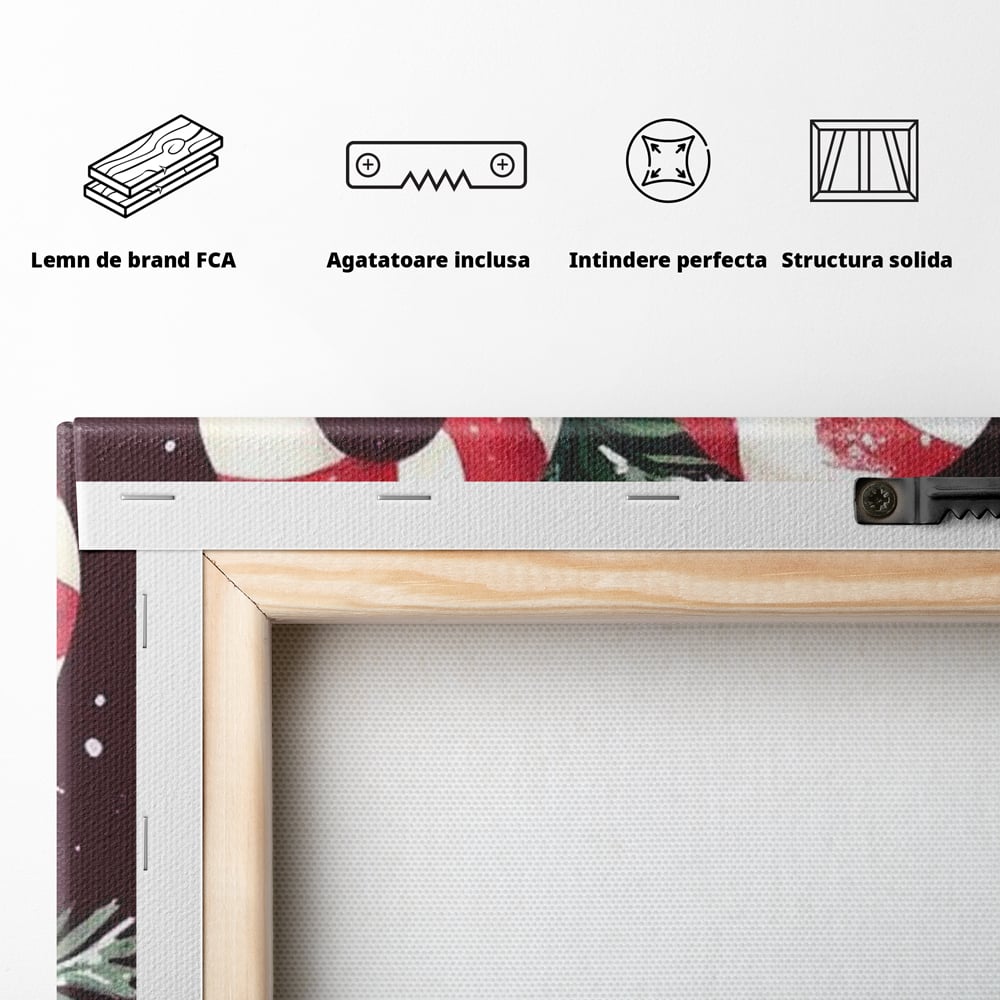 Leinwandbilder Premium, LuxCanva® D1086, Festliches Duo, Süß, Herz, Weihnachten, Rot, Symbole, Süß, Magie, Stöcke, Geist, Freude, Geschenke, Geschenke, Geschenke, Geist, Weiß, Weiß, Kirsche, Kinderzimmer, Wohnen, Schlafzimmer