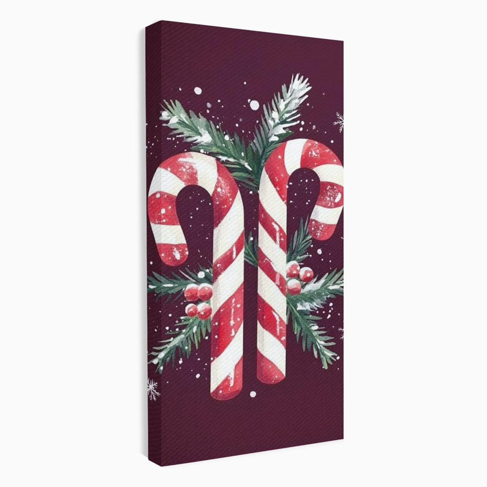 Leinwandbilder Premium, LuxCanva® D1086, Festliches Duo, Süß, Herz, Weihnachten, Rot, Symbole, Süß, Magie, Stöcke, Geist, Freude, Geschenke, Geschenke, Geschenke, Geist, Weiß, Weiß, Kirsche, Kinderzimmer, Wohnen, Schlafzimmer