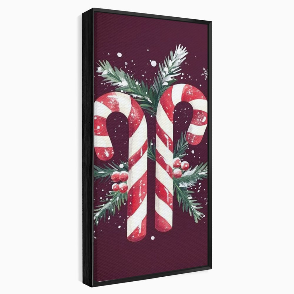 Leinwandbilder Premium, LuxCanva® D1086, Festliches Duo, Süß, Herz, Weihnachten, Rot, Symbole, Süß, Magie, Stöcke, Geist, Freude, Geschenke, Geschenke, Geschenke, Geist, Weiß, Weiß, Kirsche, Kinderzimmer, Wohnen, Schlafzimmer
