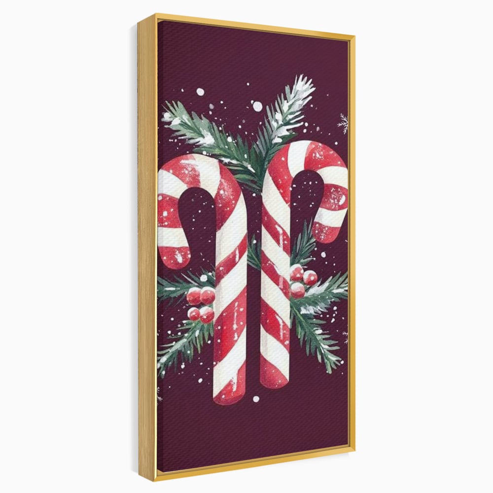 Leinwandbilder Premium, LuxCanva® D1086, Festliches Duo, Süß, Herz, Weihnachten, Rot, Symbole, Süß, Magie, Stöcke, Geist, Freude, Geschenke, Geschenke, Geschenke, Geist, Weiß, Weiß, Kirsche, Kinderzimmer, Wohnen, Schlafzimmer