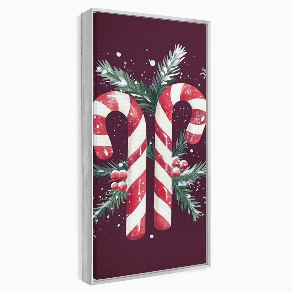 Leinwandbilder Premium, LuxCanva® D1086, Festliches Duo, Süß, Herz, Weihnachten, Rot, Symbole, Süß, Magie, Stöcke, Geist, Freude, Geschenke, Geschenke, Geschenke, Geist, Weiß, Weiß, Kirsche, Kinderzimmer, Wohnen, Schlafzimmer