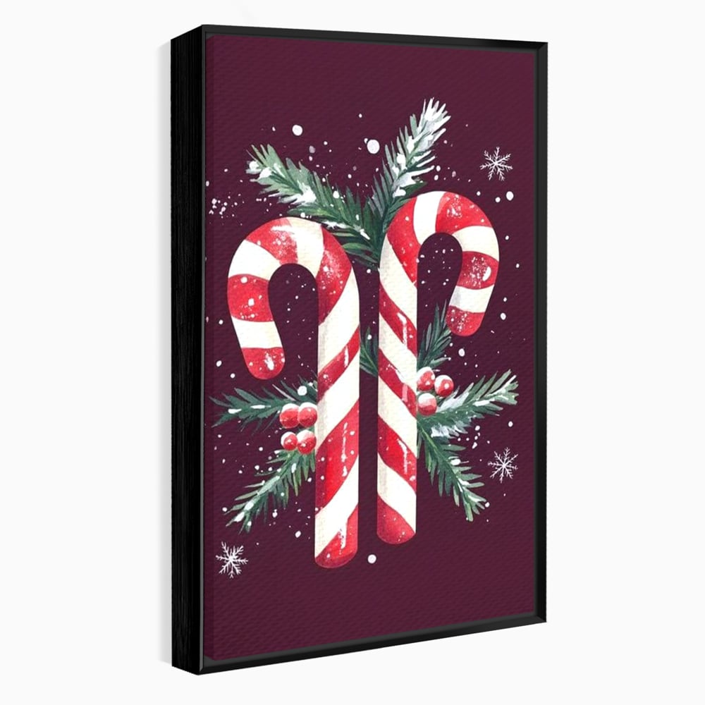 Leinwandbilder Premium, LuxCanva® D1086, Festliches Duo, Süß, Herz, Weihnachten, Rot, Symbole, Süß, Magie, Stöcke, Geist, Freude, Geschenke, Geschenke, Geschenke, Geist, Weiß, Weiß, Kirsche, Kinderzimmer, Wohnen, Schlafzimmer