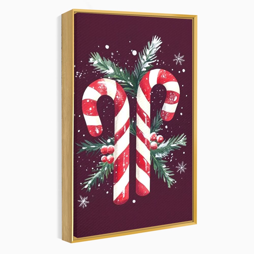 Leinwandbilder Premium, LuxCanva® D1086, Festliches Duo, Süß, Herz, Weihnachten, Rot, Symbole, Süß, Magie, Stöcke, Geist, Freude, Geschenke, Geschenke, Geschenke, Geist, Weiß, Weiß, Kirsche, Kinderzimmer, Wohnen, Schlafzimmer