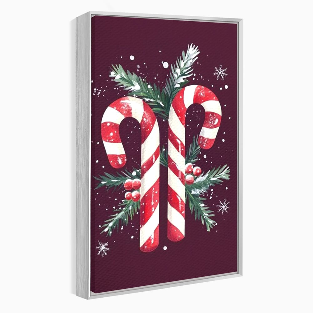Leinwandbilder Premium, LuxCanva® D1086, Festliches Duo, Süß, Herz, Weihnachten, Rot, Symbole, Süß, Magie, Stöcke, Geist, Freude, Geschenke, Geschenke, Geschenke, Geist, Weiß, Weiß, Kirsche, Kinderzimmer, Wohnen, Schlafzimmer