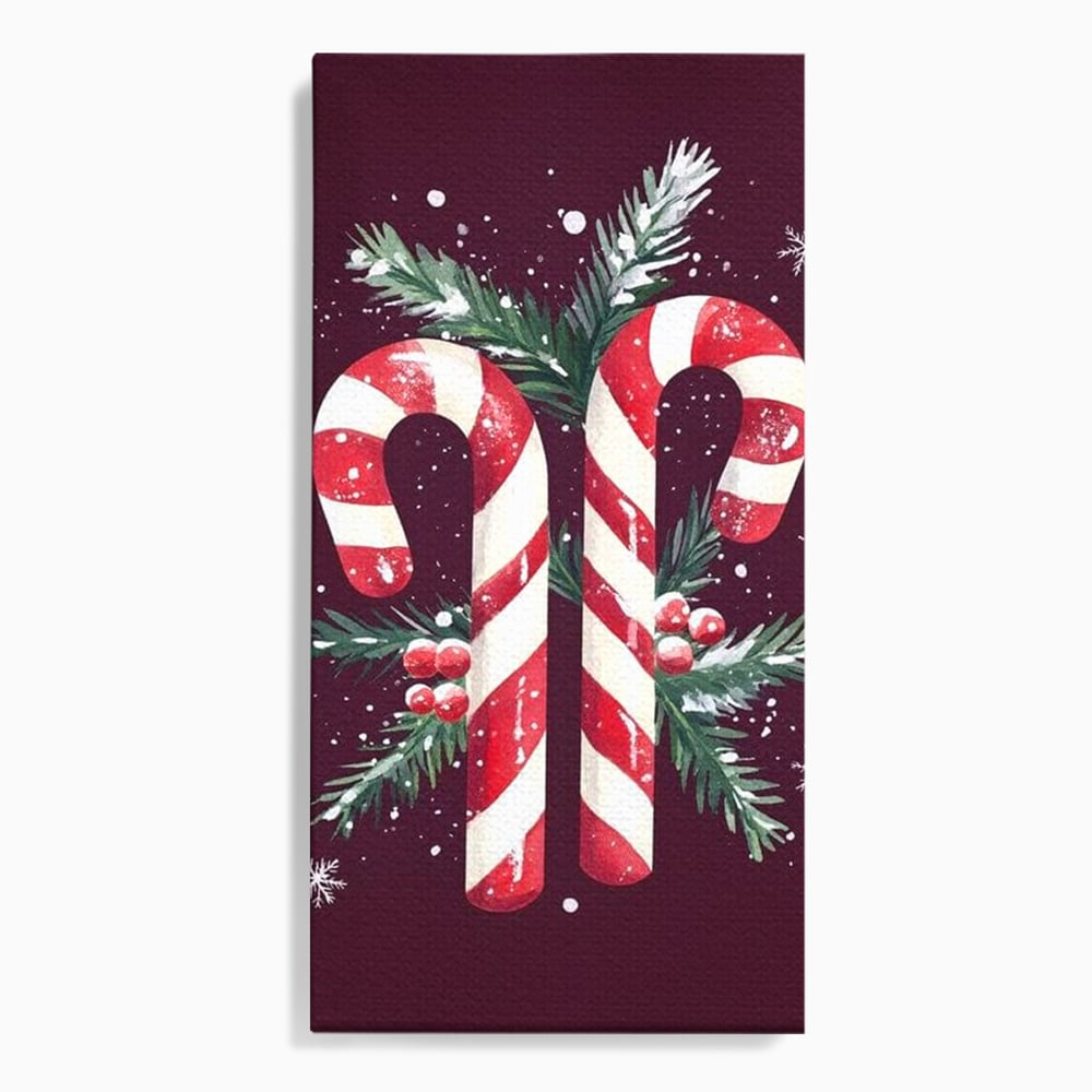 Leinwandbilder Premium, LuxCanva® D1086, Festliches Duo, Süß, Herz, Weihnachten, Rot, Symbole, Süß, Magie, Stöcke, Geist, Freude, Geschenke, Geschenke, Geschenke, Geist, Weiß, Weiß, Kirsche, Kinderzimmer, Wohnen, Schlafzimmer